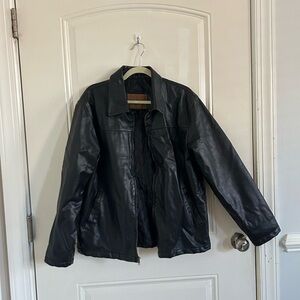 Arizona Jean Co Black Faux Vintage Leather Jacket